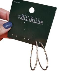 Wild Fable Rhinestone Hoop Earrings One Pair OS
